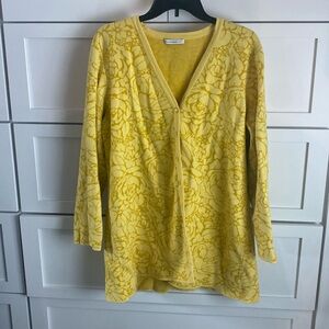 Isaac Mizrahi Live! yellow button down long  cardigan